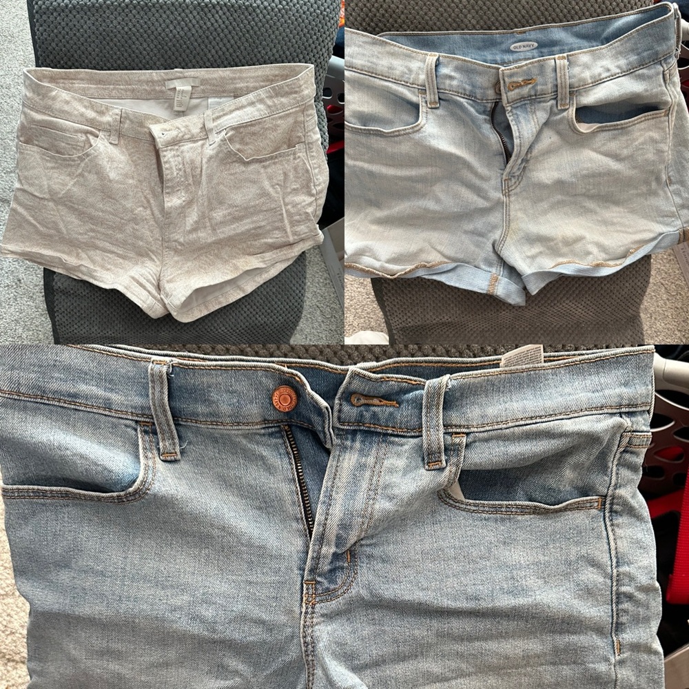 Old Navy mid rise jean short bundle size 8, 3 pairs